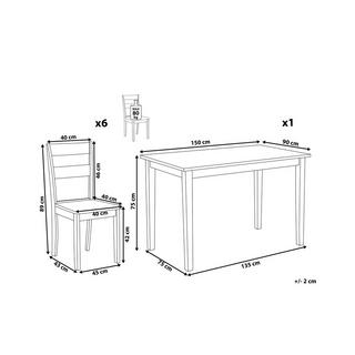 Beliani Ensemble pour salle à manger en Bois d'hévéa Traditionnel GEORGIA  