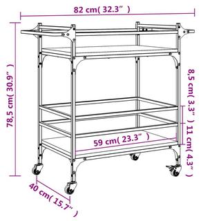 VidaXL Chariot de cuisine bois d'ingénierie  