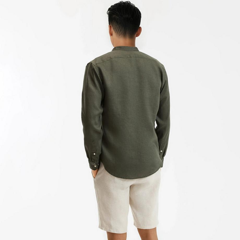 La Redoute Collections Signature Gerades Leinenhemd Stehkragen  