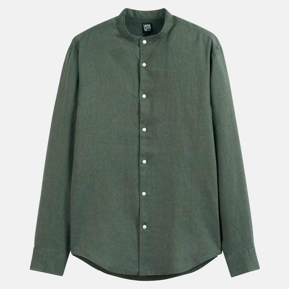 La Redoute Collections Signature Gerades Leinenhemd Stehkragen  