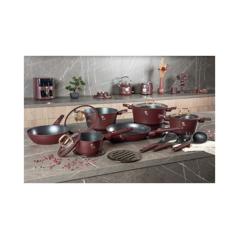 Berlinger Haus Set de 15 ustensiles de cuisine mat bordeaux Leonardo Collection  