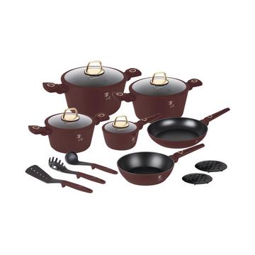 Set de 15 ustensiles de cuisine mat bordeaux Leonardo Collection