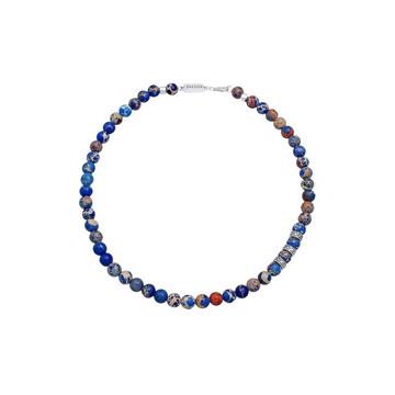 Halskette Achat Bead Steinkette 925 Silber