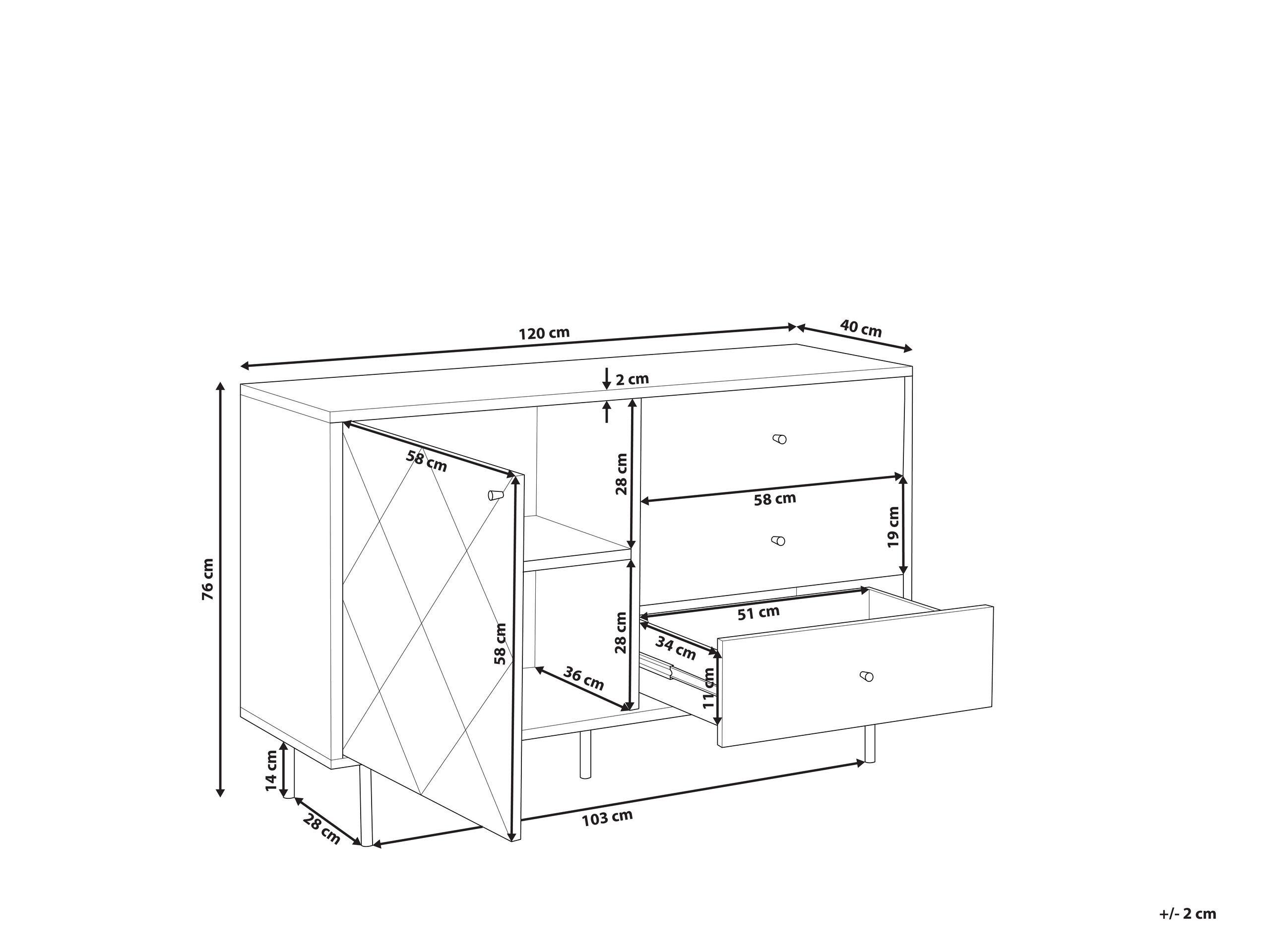 Beliani Commode en MDF Moderne PALMER  