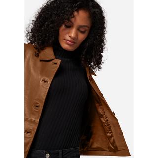 RICANO  Lederjacke Cecila, Bolero Stil mit zeitlosem Polokragen 