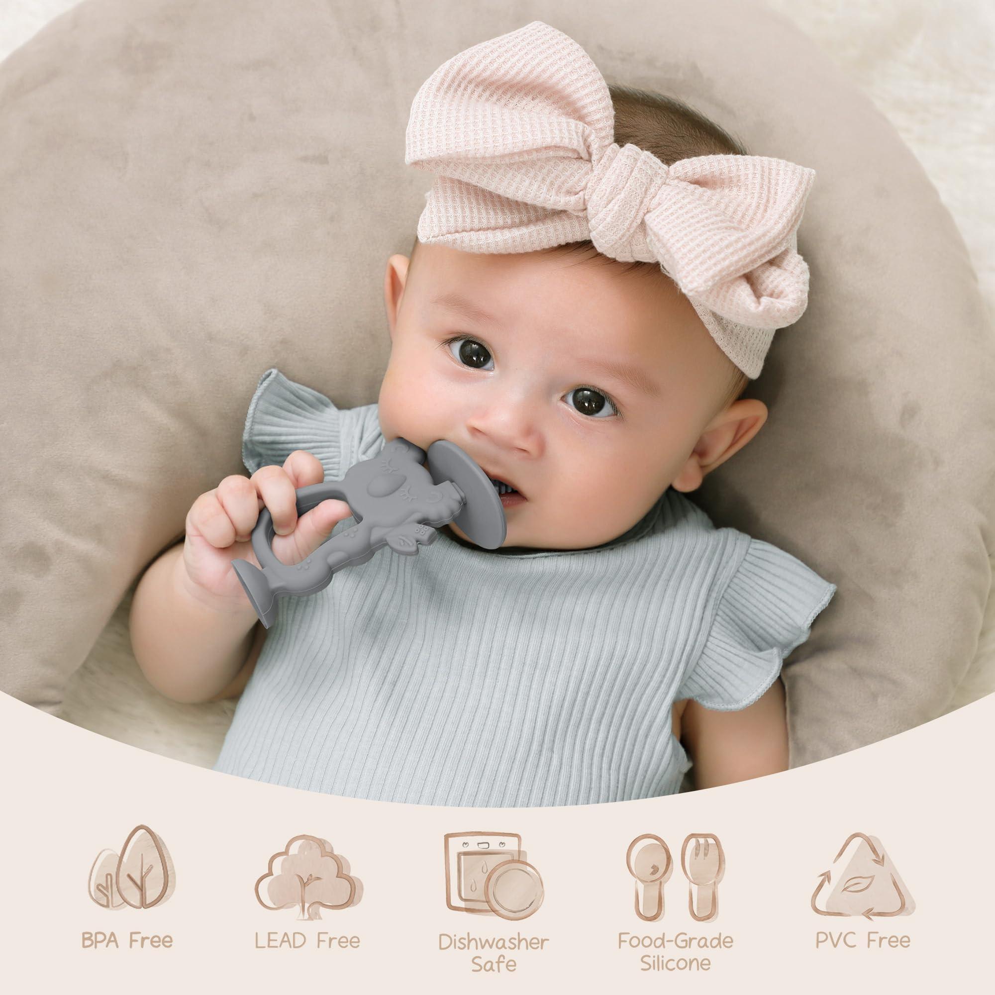 Activity-board  Anneau de dentition pour bébé avec base de succion, brosse à dents pour bébé, anneau de dentition 