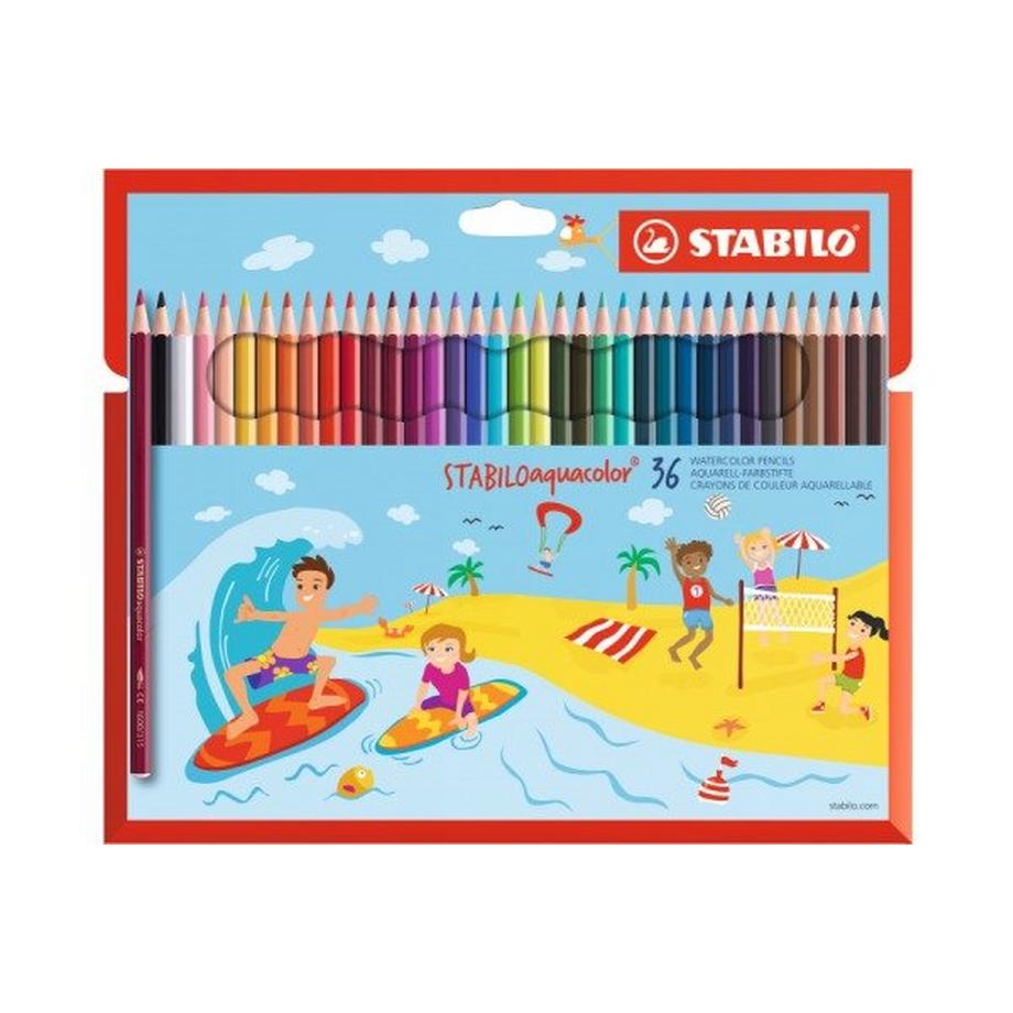 STABILO Farbstift aquacolor 2,8mm 16366 Kids Design 36 Stück