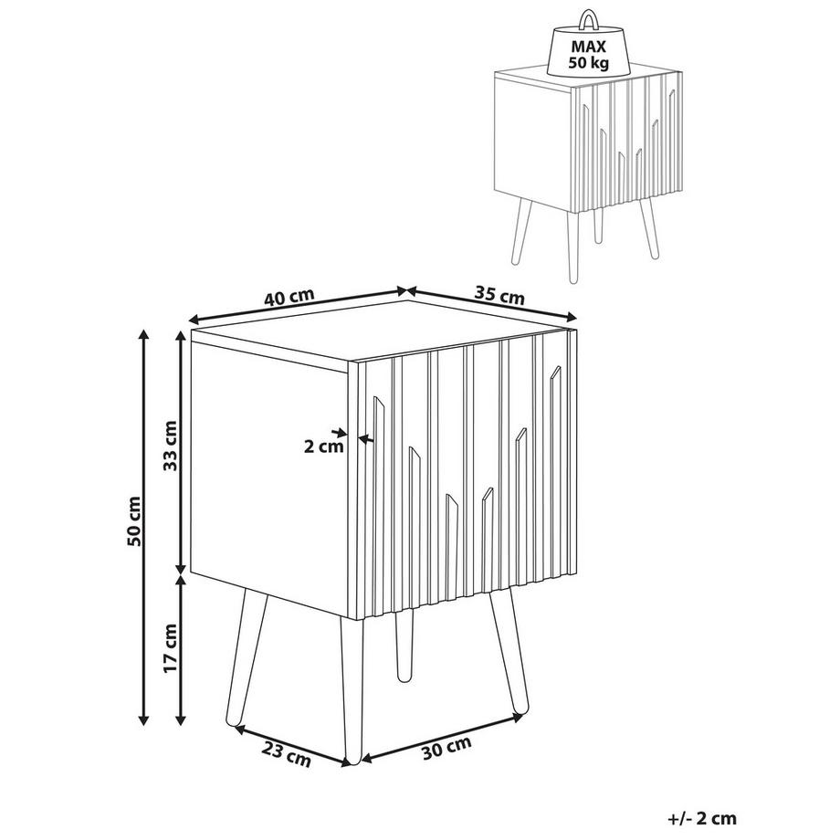 Beliani Comodino en Fibra a media densità (MDF)  DALCROSS  