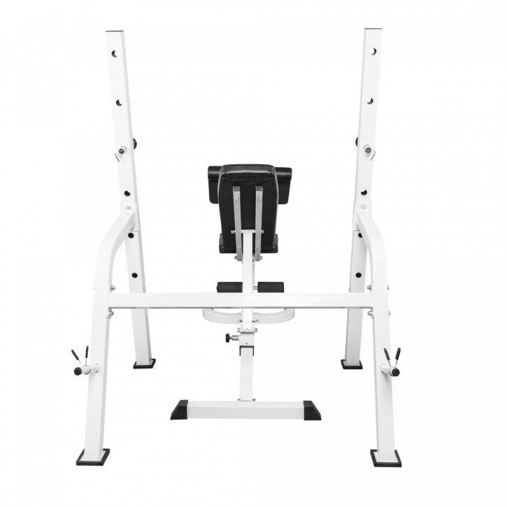 Gorilla Sports  BANC DE MUSCULATION AVEC REPOSE BARRE SÉPARÉ | MUSCULATION | NOIR OU BLANC 