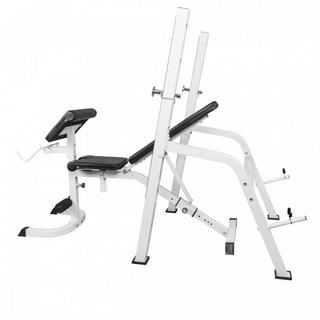 Gorilla Sports  BANC DE MUSCULATION AVEC REPOSE BARRE SÉPARÉ | MUSCULATION | NOIR OU BLANC 