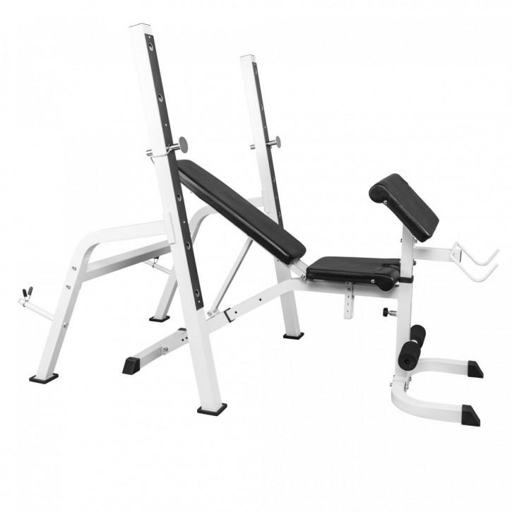 Gorilla Sports  BANC DE MUSCULATION AVEC REPOSE BARRE SÉPARÉ | MUSCULATION | NOIR OU BLANC 