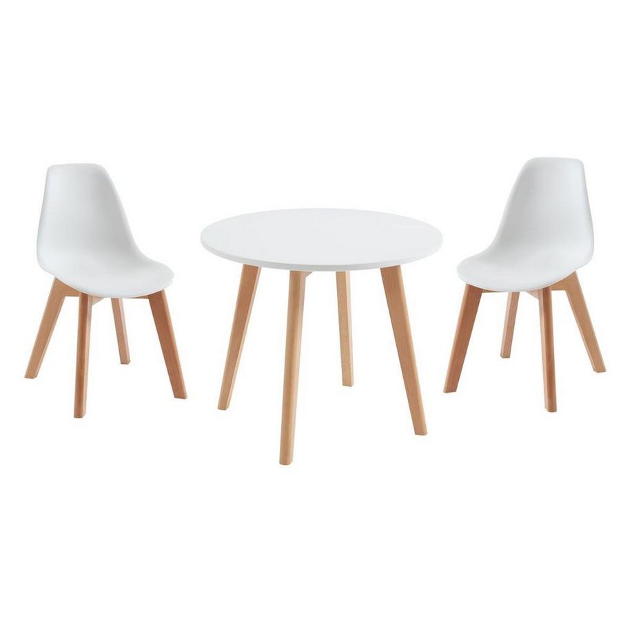 Vente-unique Ensemble table enfant LOULOUNE + 2 chaises LILINOU - Blanc  