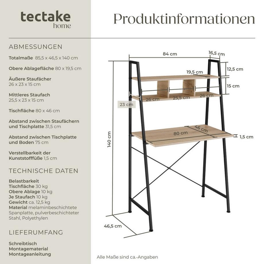 Tectake Schreibtisch Exeter  