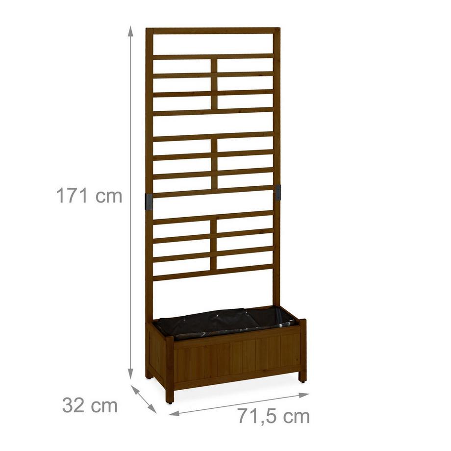 B2X Fioriera con parete a traliccio in marrone  