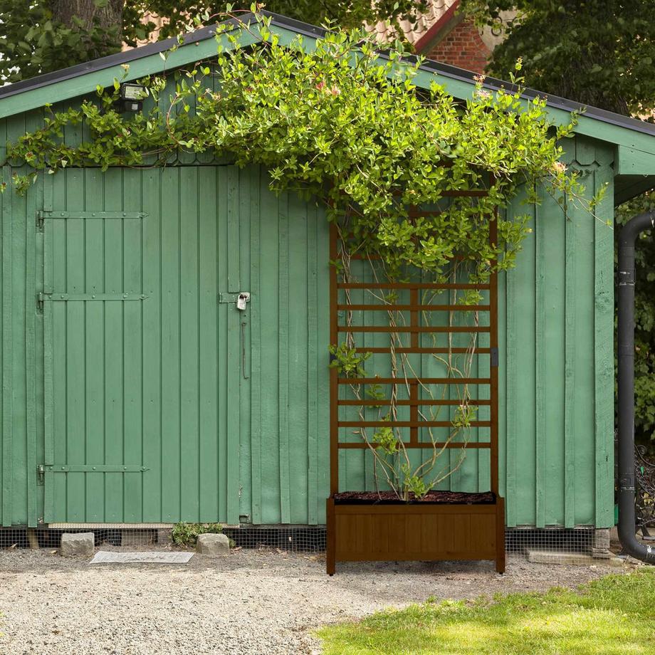 B2X Fioriera con parete a traliccio in marrone  