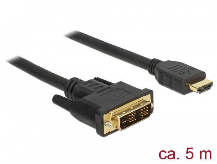 DeLock  DeLOCK 85586 câble vidéo et adaptateur 5 m DVI-D HDMI Type A (Standard) Noir 