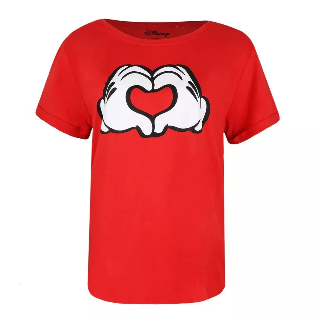 Disney - Love Hands TShirt, für Damen, Rot Bunt, Größe XL