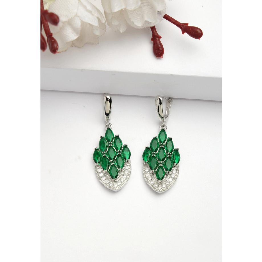 AVANT-GARDE PARIS  Diva Kollektion Pfauenfeder-Tropfenohrringe 