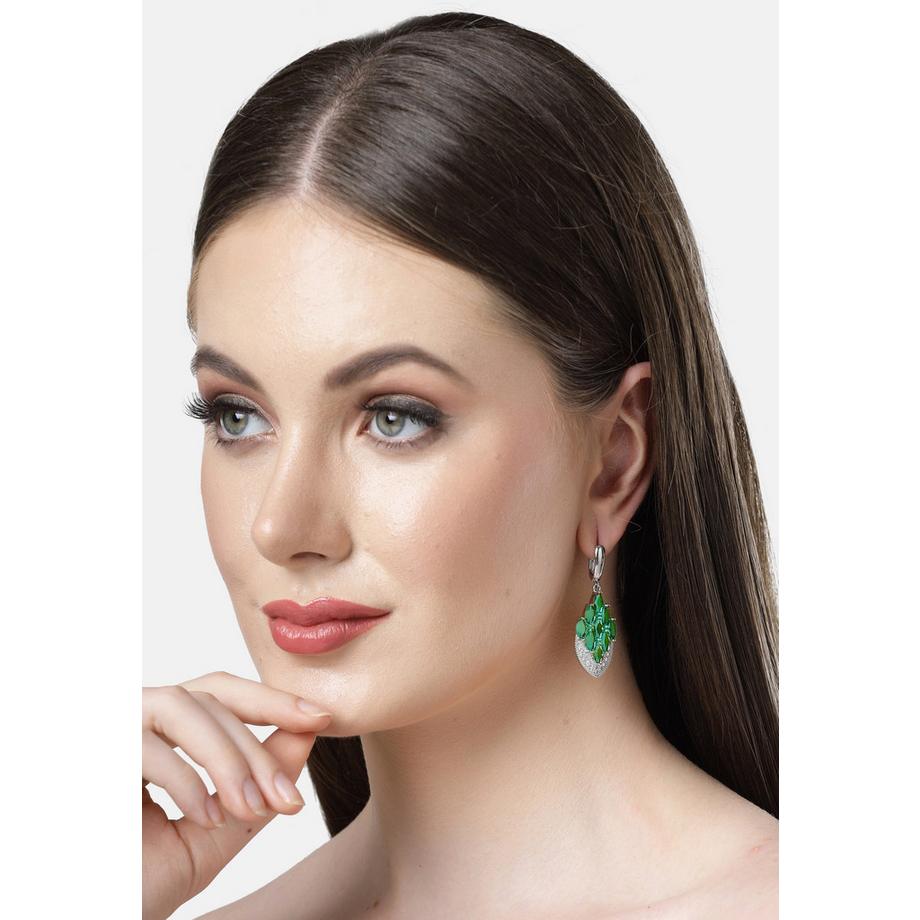 AVANT-GARDE PARIS  Diva Kollektion Pfauenfeder-Tropfenohrringe 