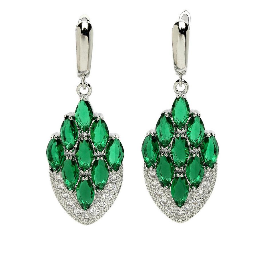 Diva Kollektion Pfauenfeder-Tropfenohrringe