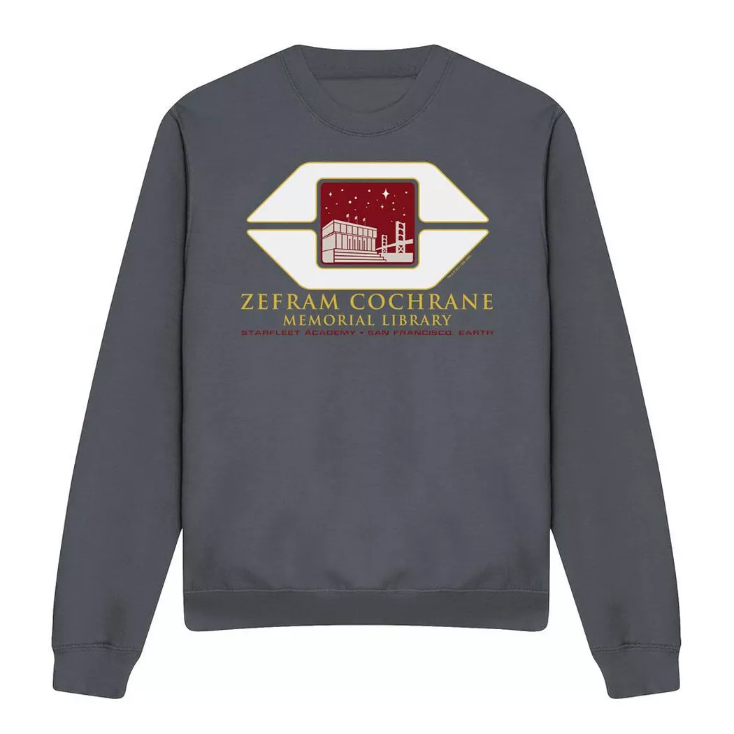 Star Trek - Cochrane Library SweaT-Shirt, für Damen, Charcoal Black, Größe XXL