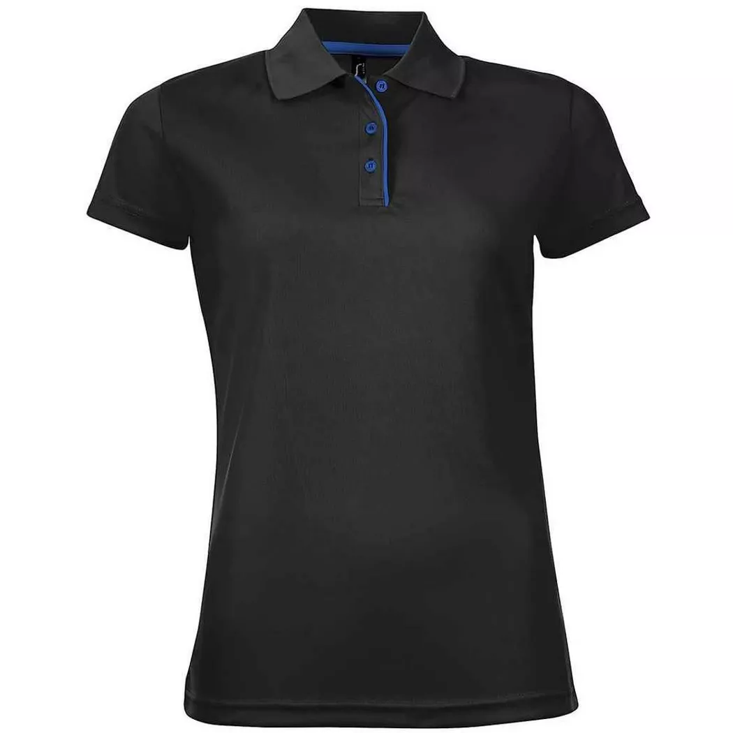 SOLS - Performer Poloshirt, Sport, für Damen, Schwarz, Größe XL