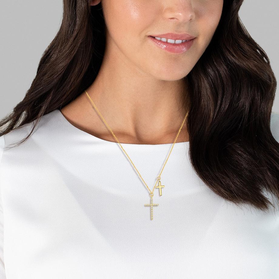 Lulu & Jane  Kette mit Anhänger Edelstahl gelbgold Zirkonia 