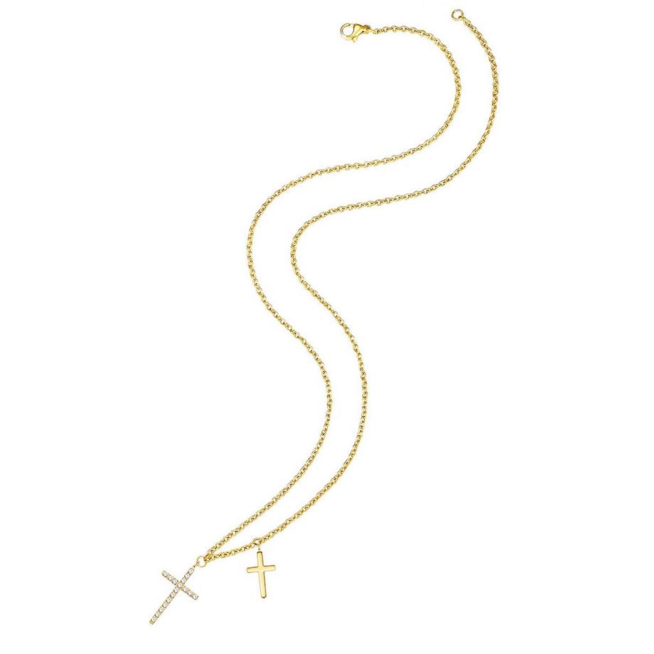 Lulu & Jane  Kette mit Anhänger Edelstahl gelbgold Zirkonia 