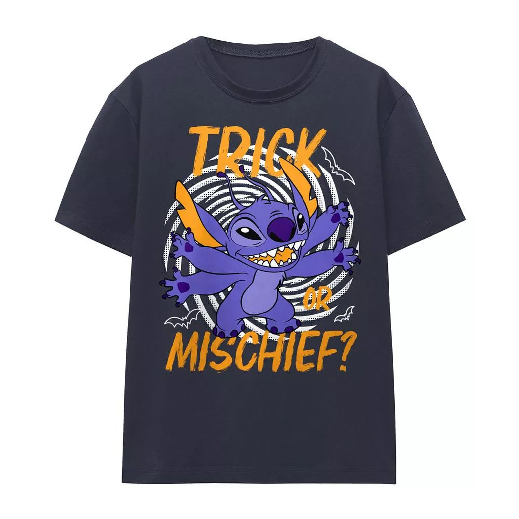 Lilo & Stitch - Trick Or Mischief T-Shirt, für Damen, Marine, Größe L