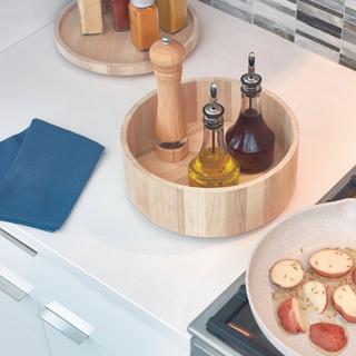 iDesign  iDesign ECO - Plateau tournant Lazy Susan en bois - 26.7 cm x 10.2 cm 