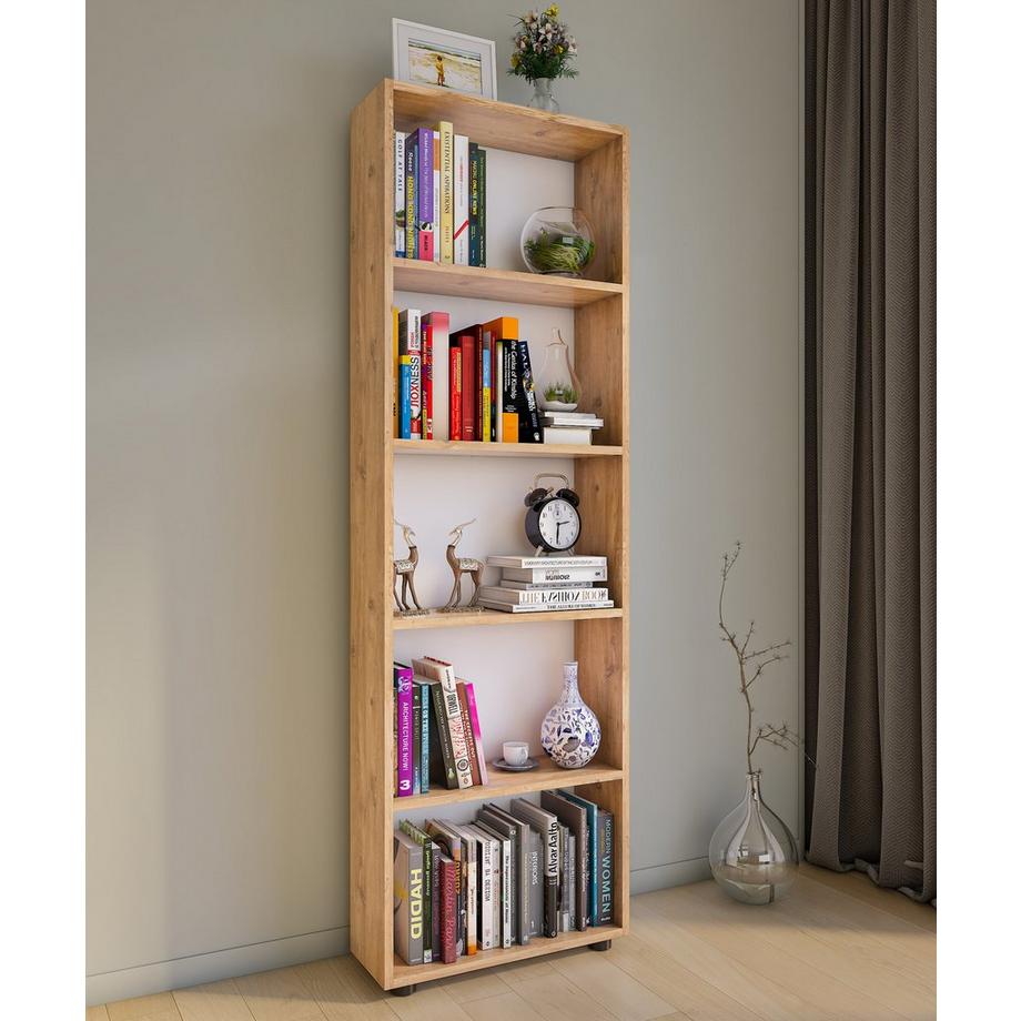 VCM Holz Aufbewahrung Stand Regal Bücherregal Deko Bücher Standregal Bulas 5 Fächer  