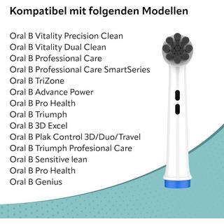 Ora-Care  Ersatzbürsten mit Aktivkohle kompatibel mit Oral-B 8er Pack 