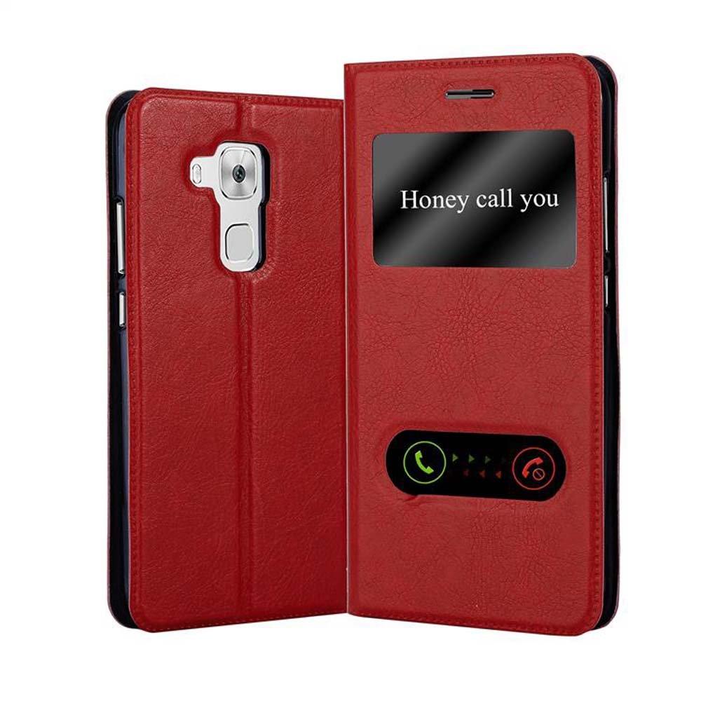 Cadorabo  Housse compatible avec Huawei NOVA PLUS - Coque de protection avec fermeture magnétique, fonction de support et 2 fenêtres de visualisation 