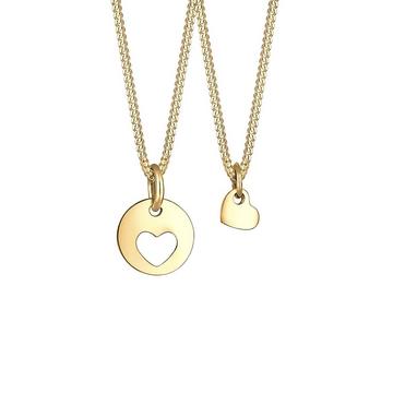 Collier Ensemble De 2 Pendentifs Coeur