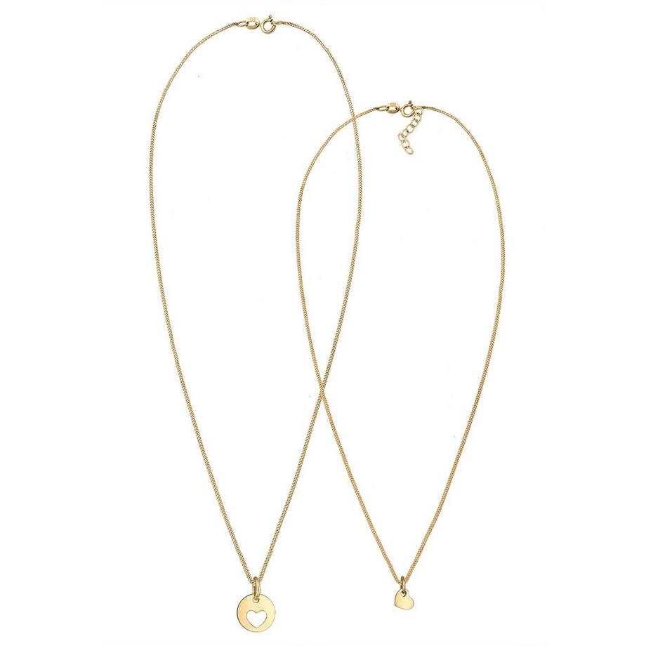Elli  Collier Ensemble De 2 Pendentifs Coeur 