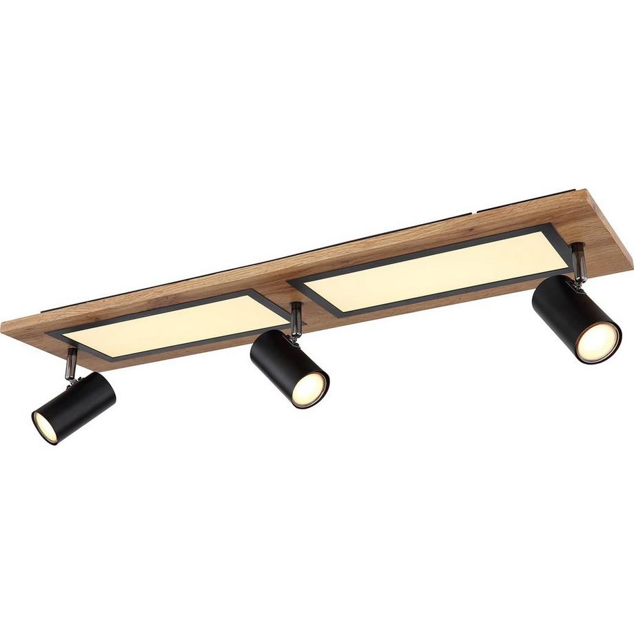 Plafonnier métal noir mat LED 80x20x18