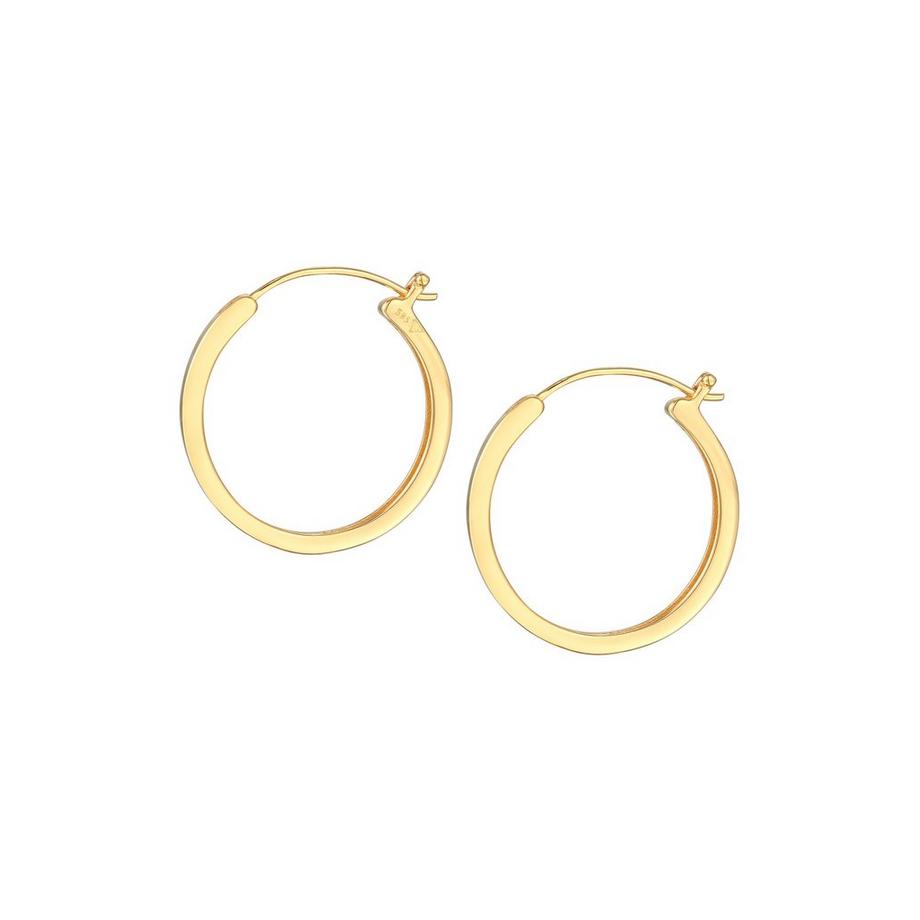 Elli  Boucles d'Oreilles Femmes Créoles Classiques Rondes En Or Jaune 585 