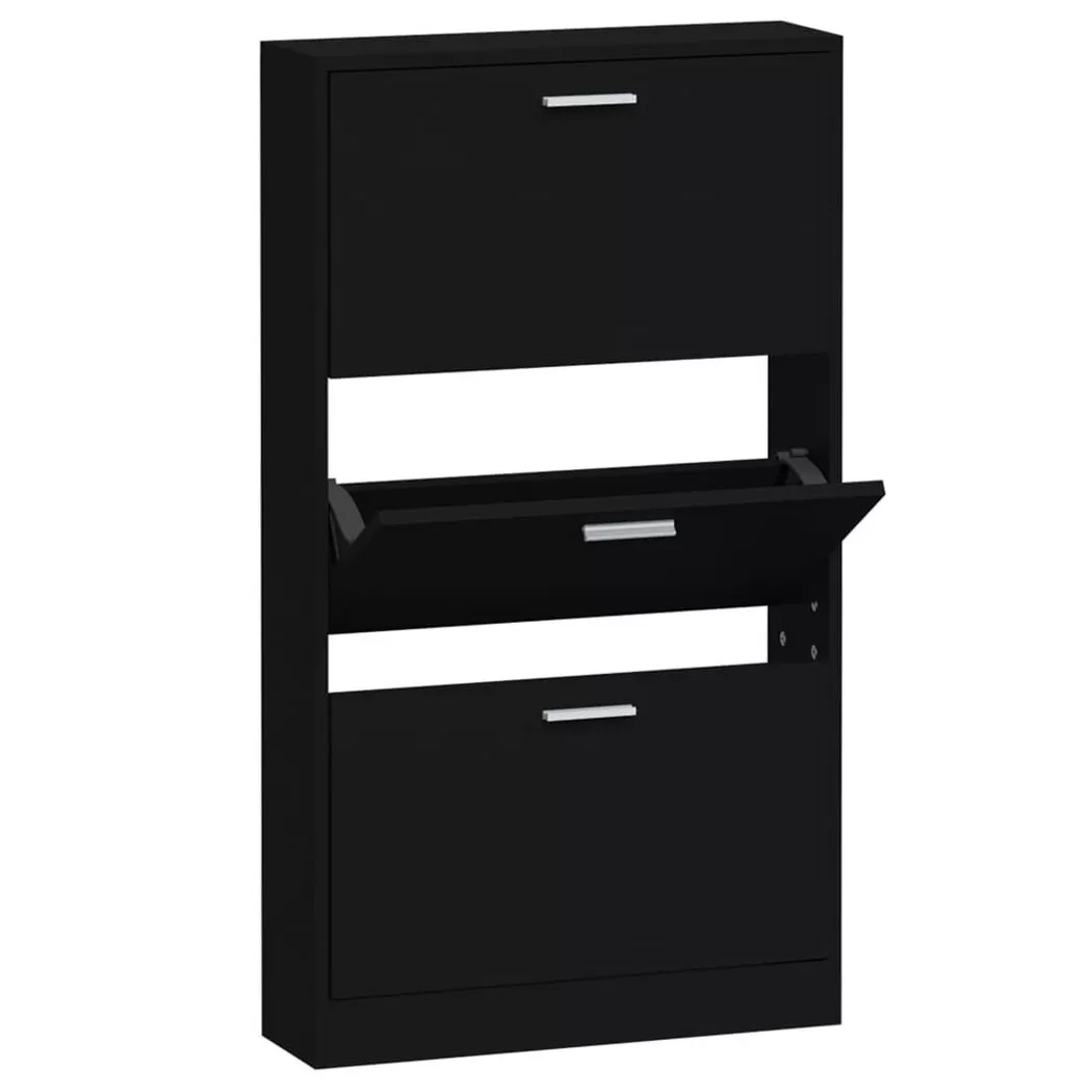Armoire à chaussures Noir 59x17x108 cm Bois d ingénierie