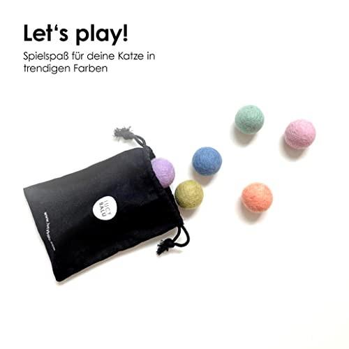 Alopini  Filzbälle für Katzen I Katzenspielzeug I Katzenbälle aus Filz | 100% Wolle Katzenspielzeug I 