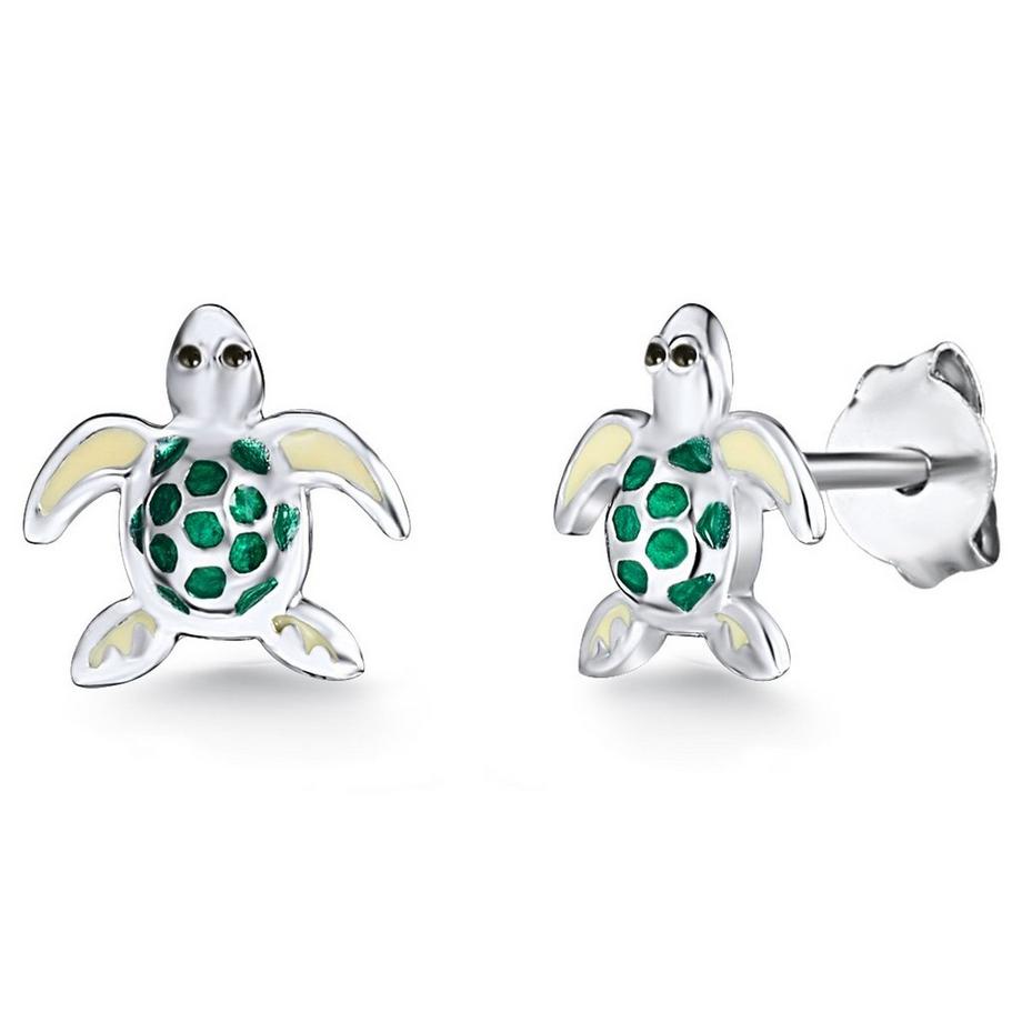 Enfant Puces d'oreilles en argent Tortue