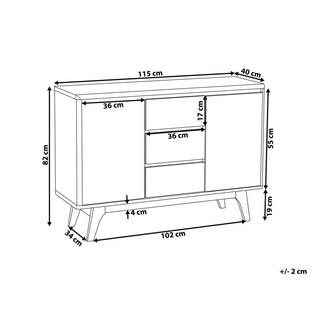 Beliani Commode à 3 tiroirs en MDF Scandinave PITTSBURGH  