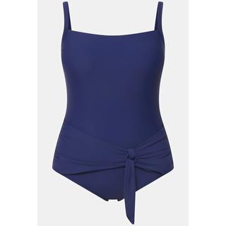 Ulla Popken  Maillot de bain avec drapé fantaisie. Bonnets souples. Matière recyclée. 