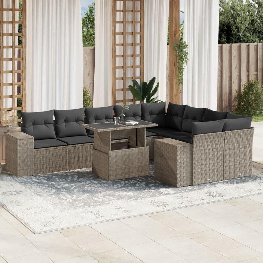 VidaXL set divano da giardino Polirattan  