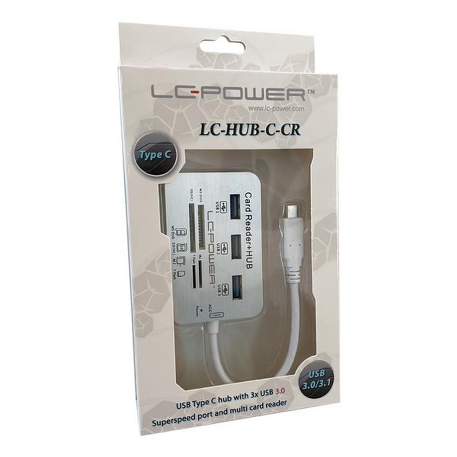 LC-POWER  LC-HUB-C-CR Schnittstellen-Hub USB 3.2 Gen 1 (3.1 Gen 1) Type-C 5000 Mbit/s 