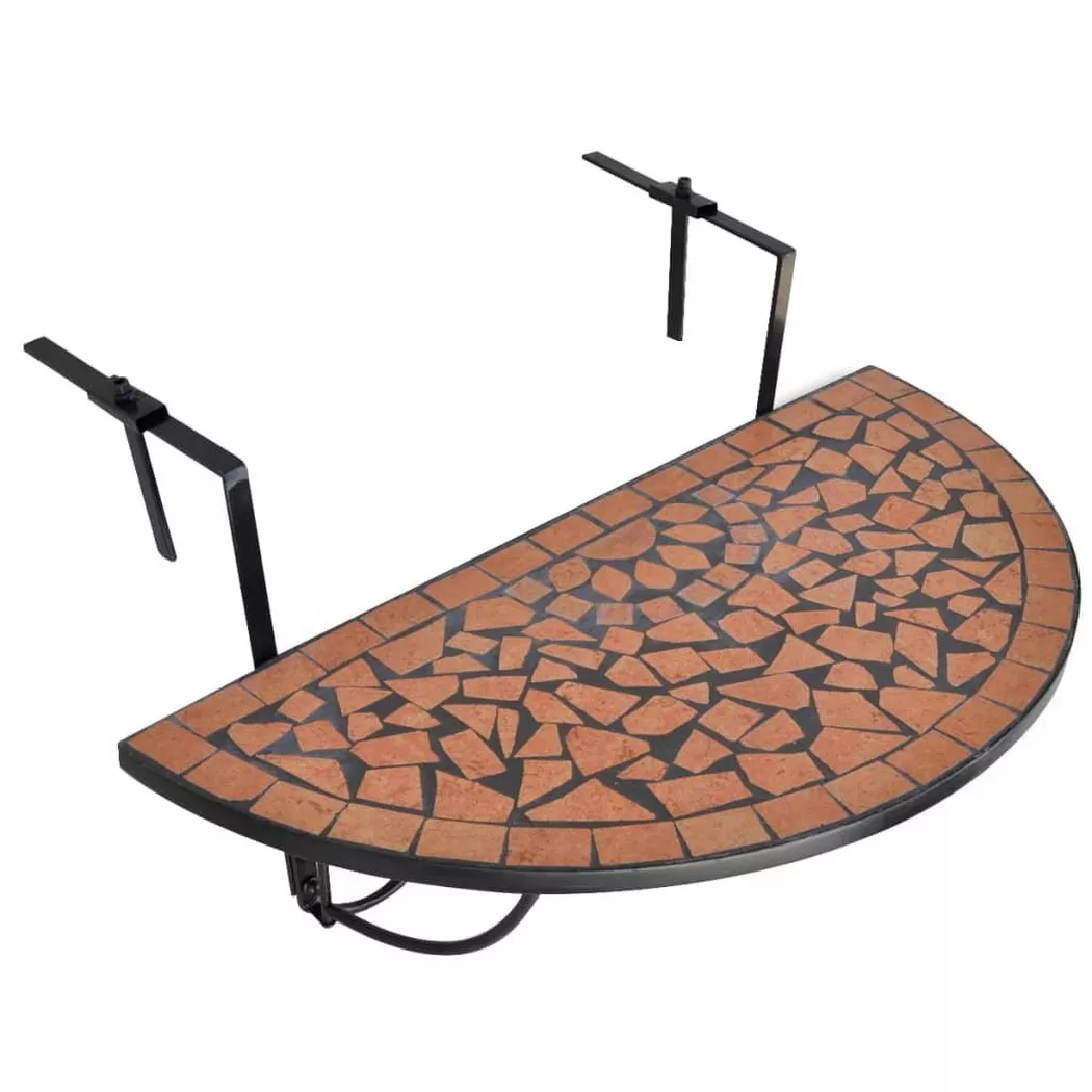 Table suspendue de balcon Terre cuite Mosaïque vidaXL