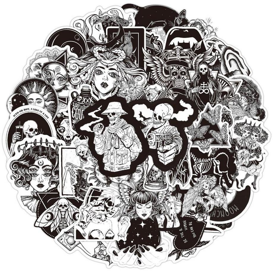 Autocollants - style gothique - 50 pcs