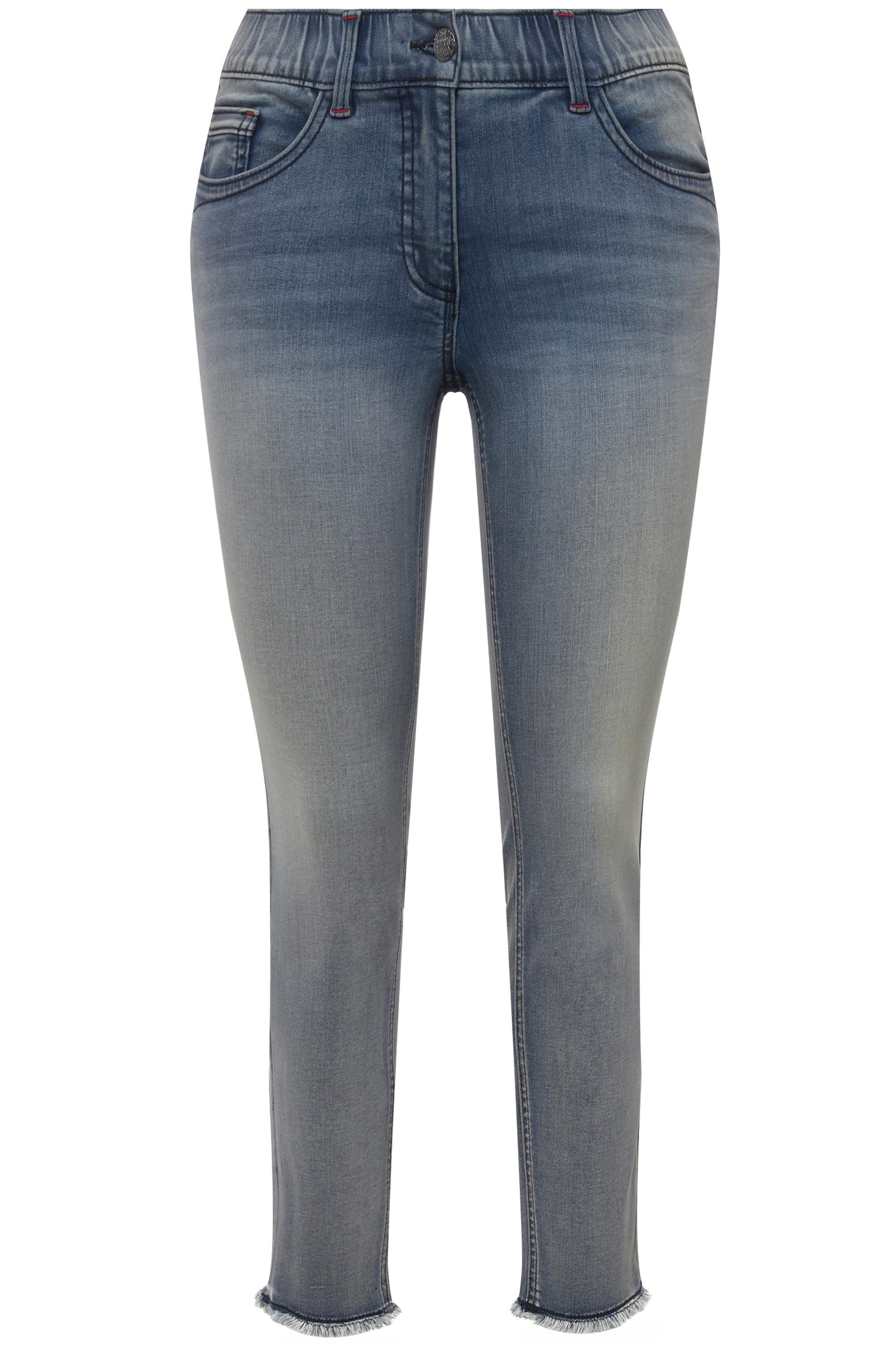 Ulla Popken  Jeans Sarah, Fransensaum, schmales Bein, Elastikbund 