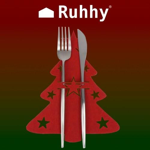 Ruhhy Mallette à couverts - Sapins de Noël, 12 pcs. Ruhy 22304  