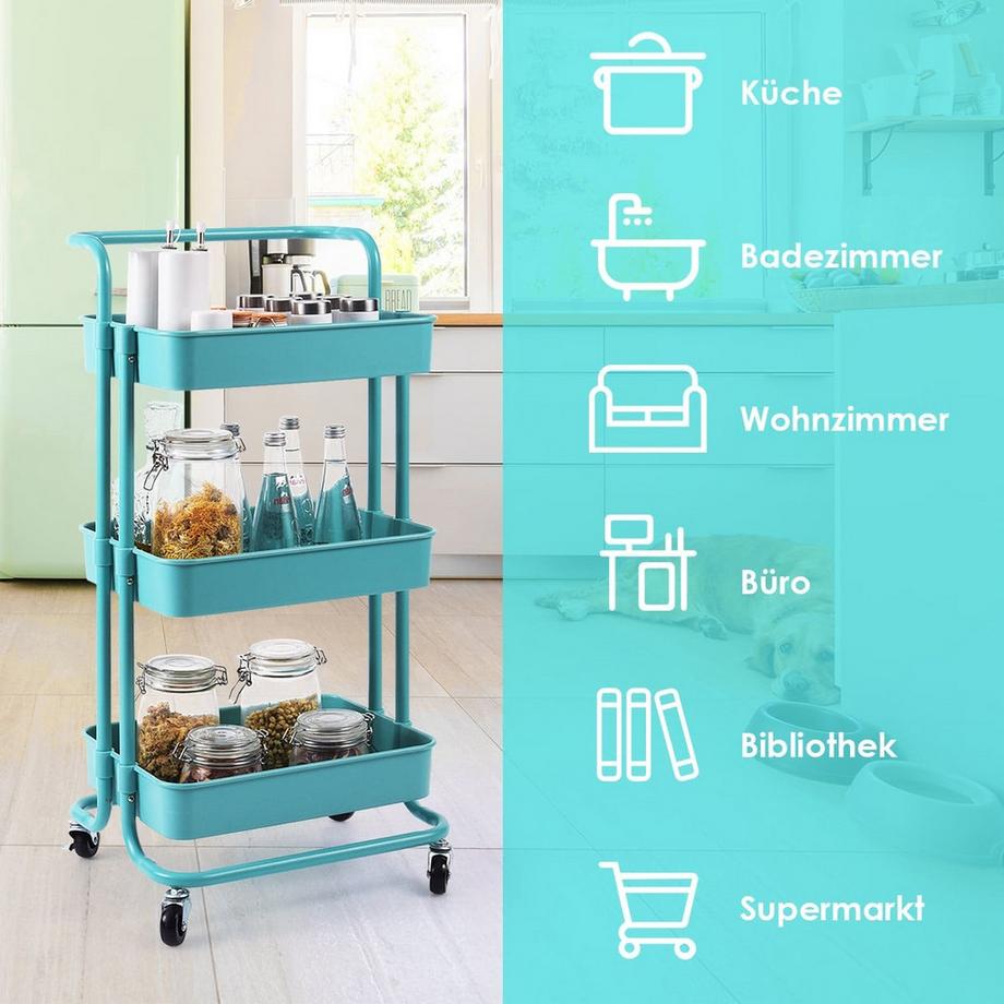 Northix 3-stöckiger Servierwagen mit Rädern  