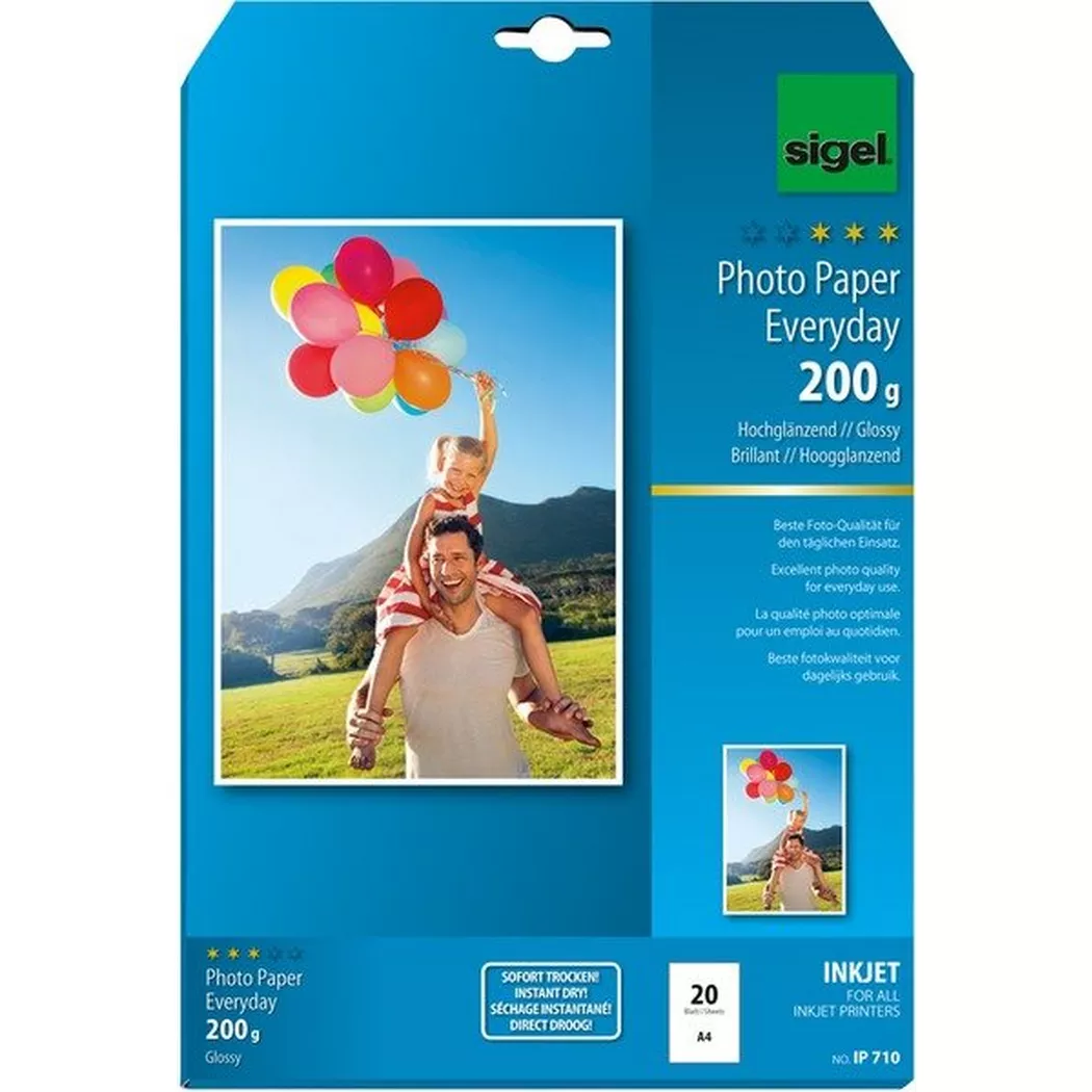 SIGEL InkJet Photo Paper Everyday A4 IP710 200g glossy 20 Blatt
